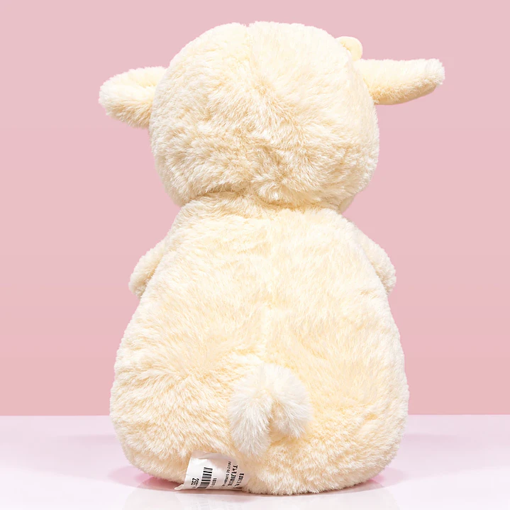 🐑 Ovejita de Peluche Crema con Bufanda Roja ❤️ 3