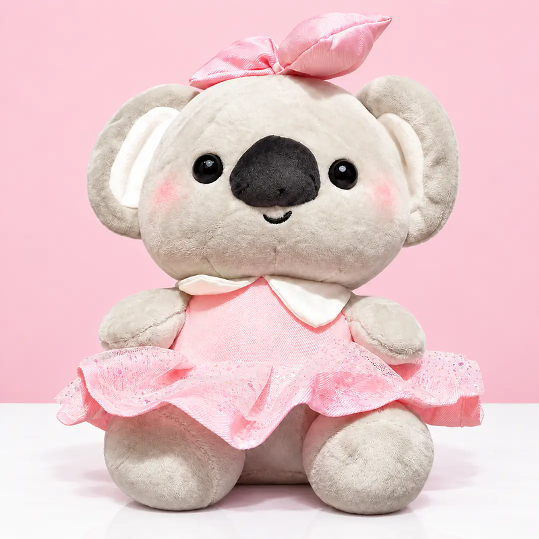 🐨🎀 Koala Bailarina de Peluche – Vestido Rosado 💕 1