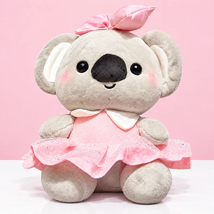 🐨🎀 Koala Bailarina de Peluche – Vestido Rosado 💕