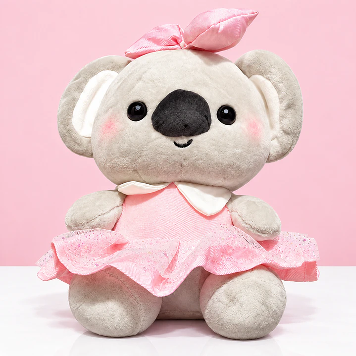 🐨🎀 Koala Bailarina de Peluche – Vestido Rosado 💕 1