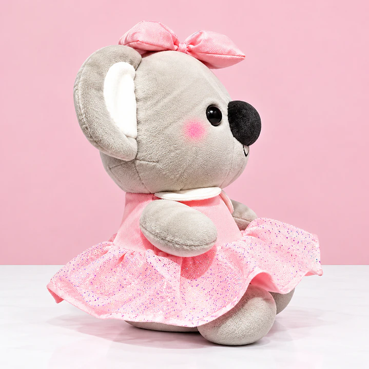 🐨🎀 Koala Bailarina de Peluche – Vestido Rosado 💕 2