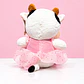 🐮🎀 Vaquita Bailarina de Peluche – Vestido Rosado  💕 - Miniatura 3