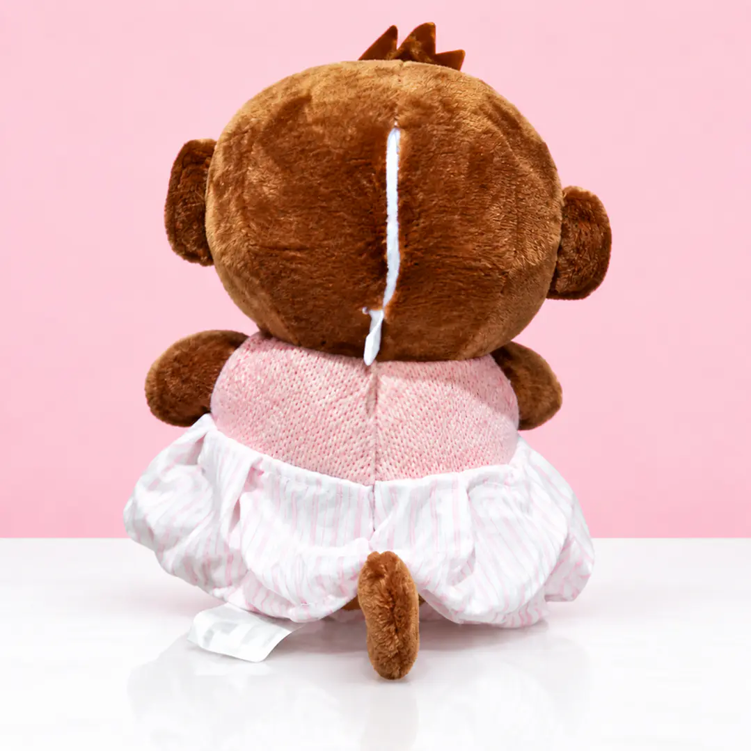 🐵🎀 Monita de Peluche con Vestido Rosado – Dulce y Encantadora 💕 3