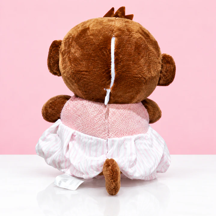 🐵🎀 Monita de Peluche con Vestido Rosado – Dulce y Encantadora 💕 3