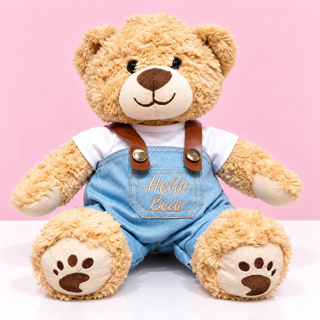 🧸💙 Osito de Peluche con Overol Azul – Un Abrazo Lleno de Amor 1