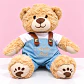 🧸💙 Osito de Peluche con Overol Azul – Un Abrazo Lleno de Amor - Miniatura 1