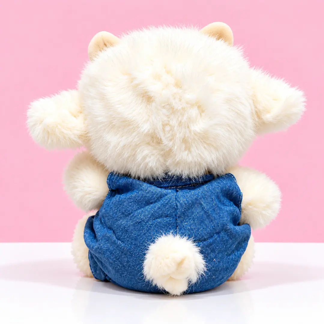 🐑💙 Ovejita de Peluche Blanca con Camisa Azul – Un Abrazo Lleno de Ternura 3