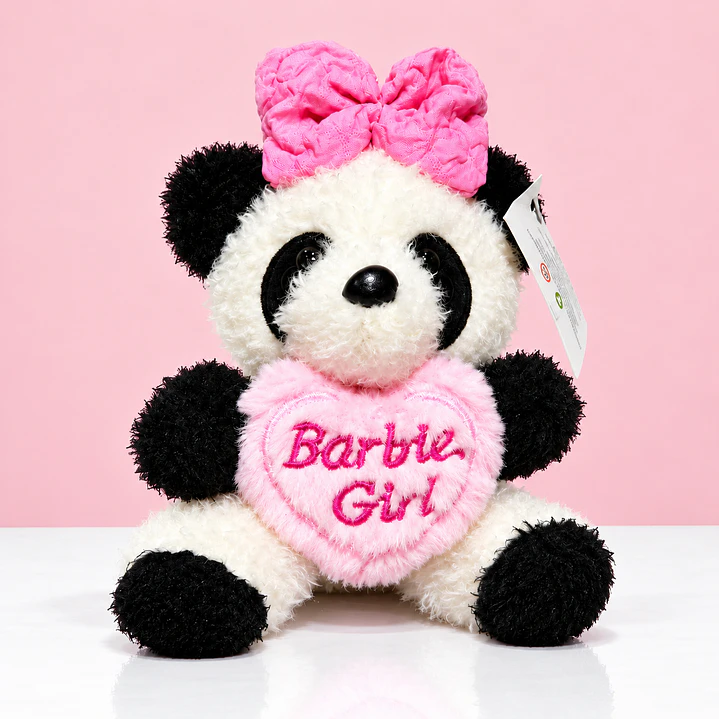 🐼🎀 Mini Panda Barbie Girl de Peluche – Dulzura y Estilo Rosa 💕 1