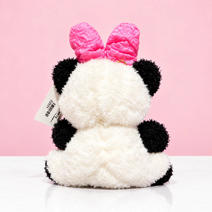 🐼🎀 Mini Panda Barbie Girl de Peluche – Dulzura y Estilo Rosa 💕 3