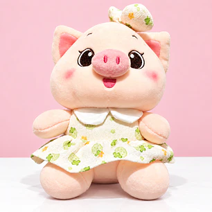 🐷🎀 Cerdita de Peluche con Vestido Floral – Dulce y Encantadora 💕