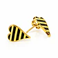 Amor a Rayas – Aretes de Corazón en Acero Quirúrgico - Miniatura 2