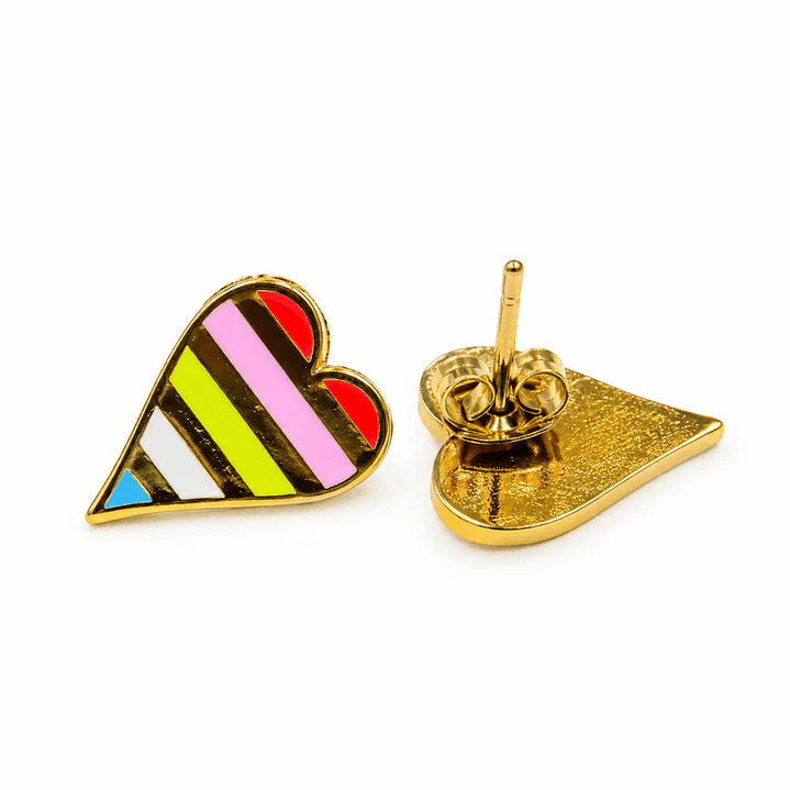 Corazones de Colores – Aretes Multicolor en Acero Quirúrgico 2