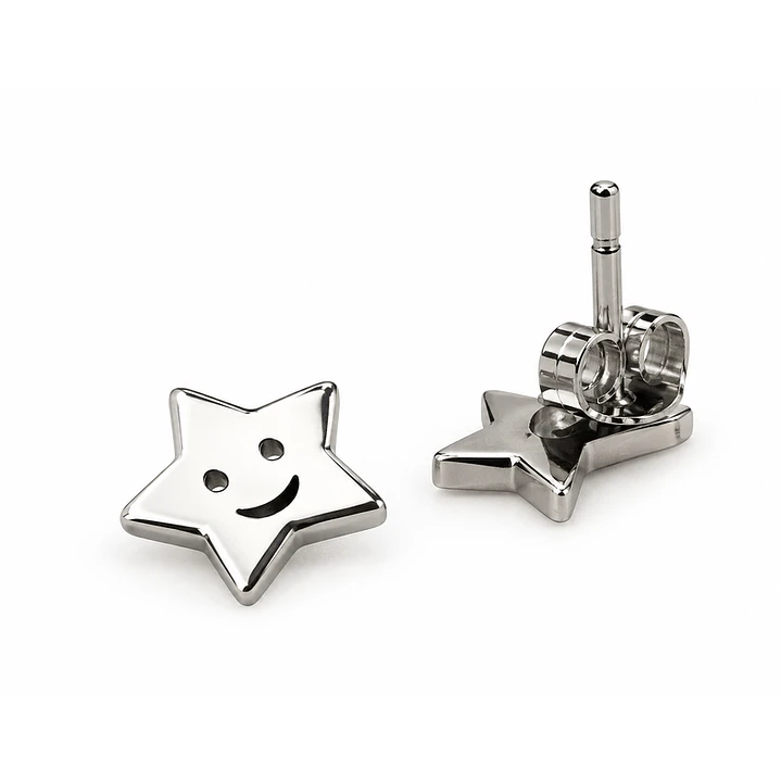 Estrellitas de Felicidad – Aretes de Estrella Plateados 2