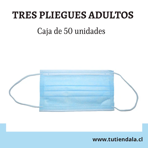 Mascarillas 3 Pliegues Adultos colores