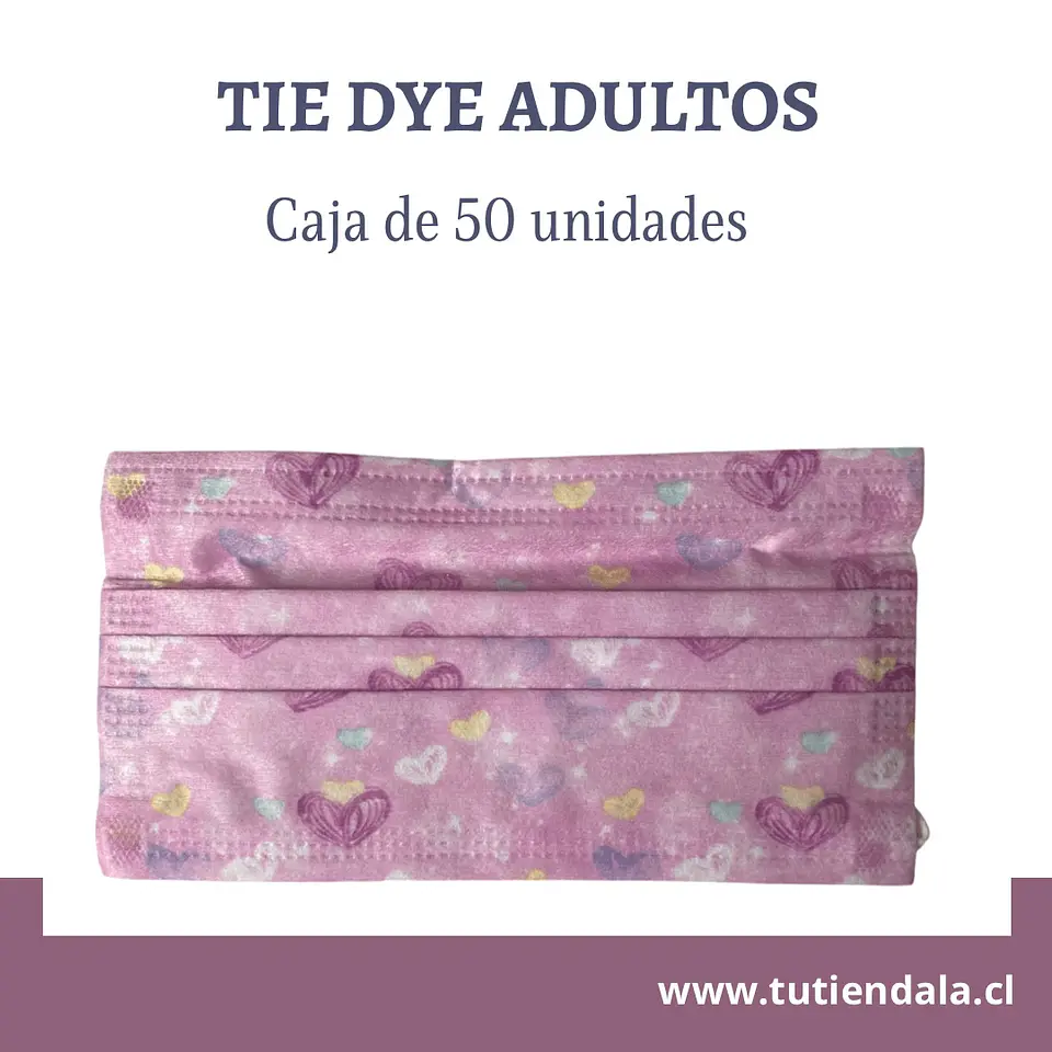 Mascarilla 3P adultos. Tie dye 3