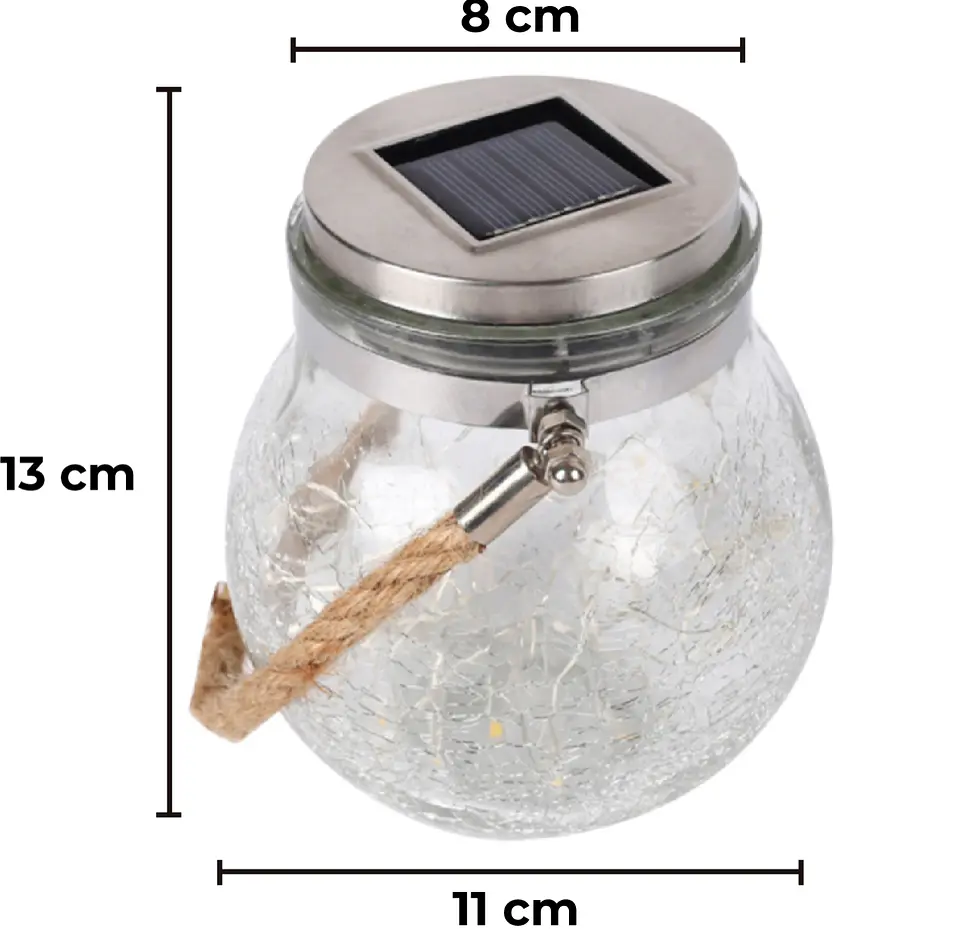 Lámpara Solar Decorativa con Vidrio Agrietado 7