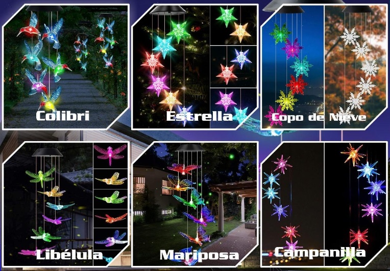  Colgante de Viento Solar LED Multicolor 12