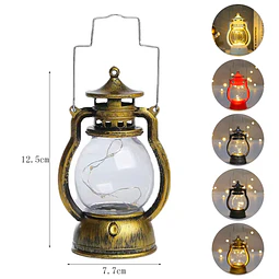 Farol vintage pequeño con luz cálida