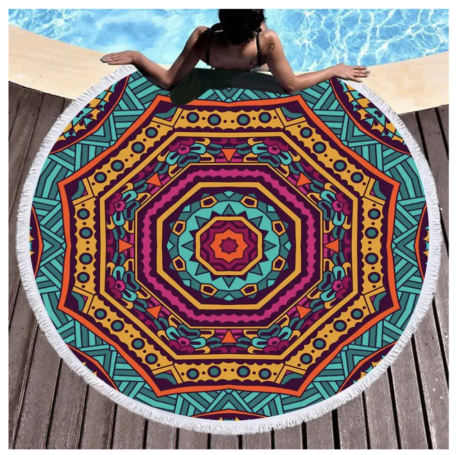 Toalla Redonda de Playa 150 cm 4