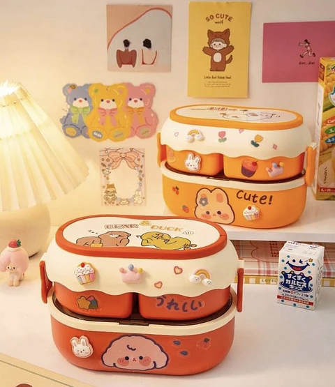Lonchera Kawaii con Stickers 3D