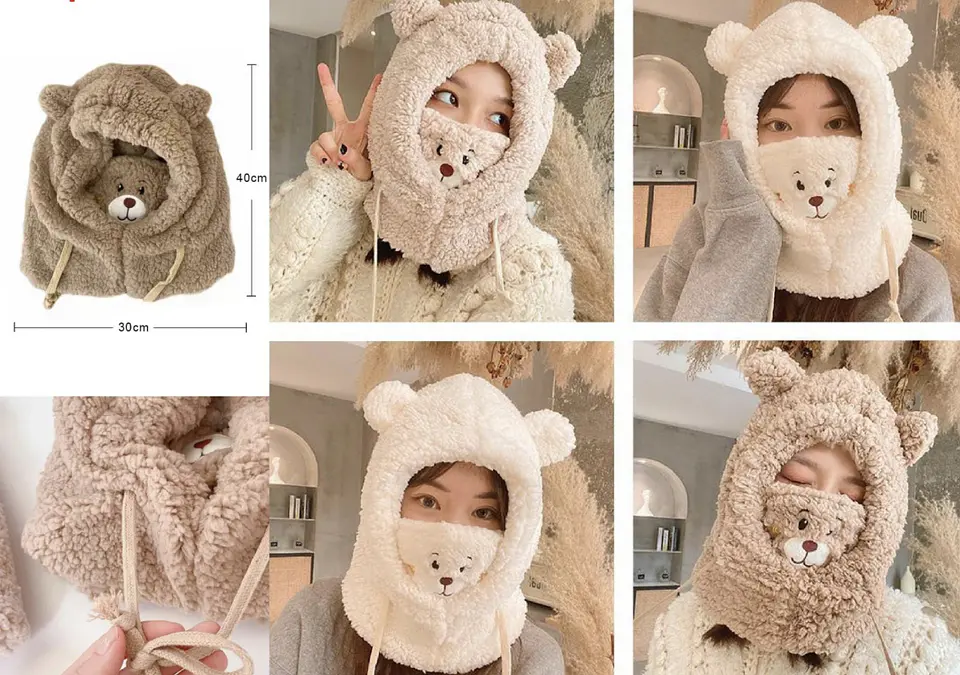 Gorro con Cuello Osito para Niños 4