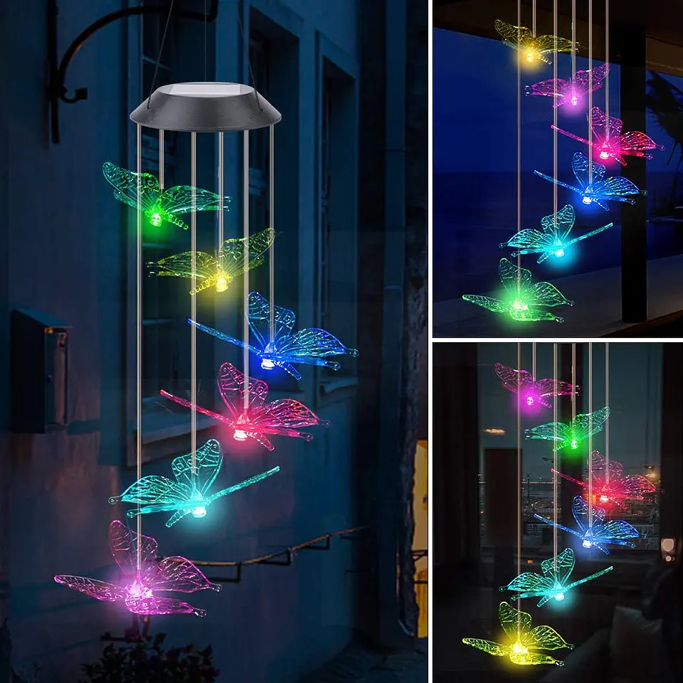  Colgante de Viento Solar LED Multicolor 11