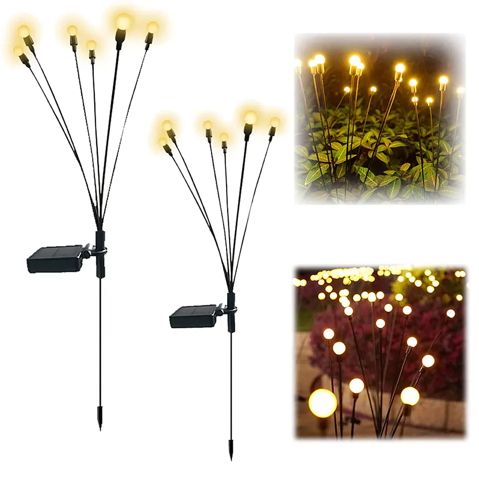 Set 6 Luces Solares para Jardín – Estacas LED Luz Cálida 9