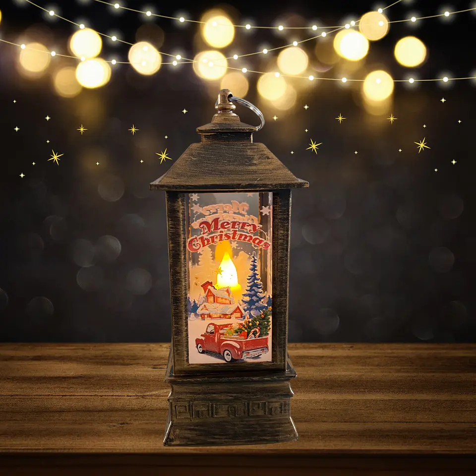 Farol Navideño Decorativo a Pilas 20x8 cm – 5 Colores 8