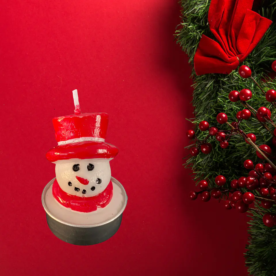 Pack Velas Navideñas 5 cm – Diseños Mono de Nieve y Casita 3