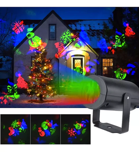 Proyector Luces Navideñas LED con Diseños Intercambiables – Interior y Exterior