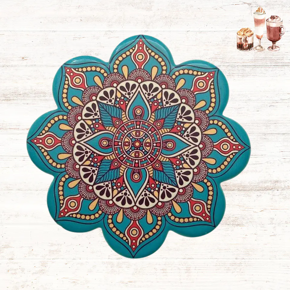 Set de 4 Posavasos Decorativos de Cerámica 3