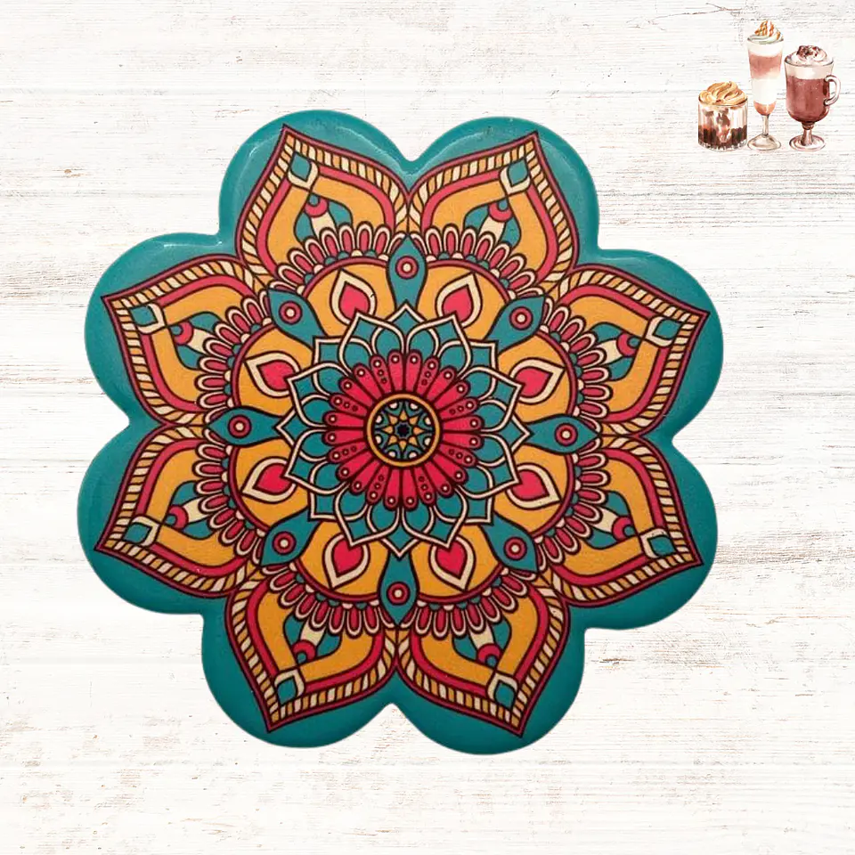 Set de 4 Posavasos Decorativos de Cerámica 4