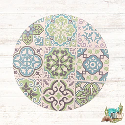 Tabla Redonda de Cerámica 20 cm para Servir y Cortar con Diseño Decorativo