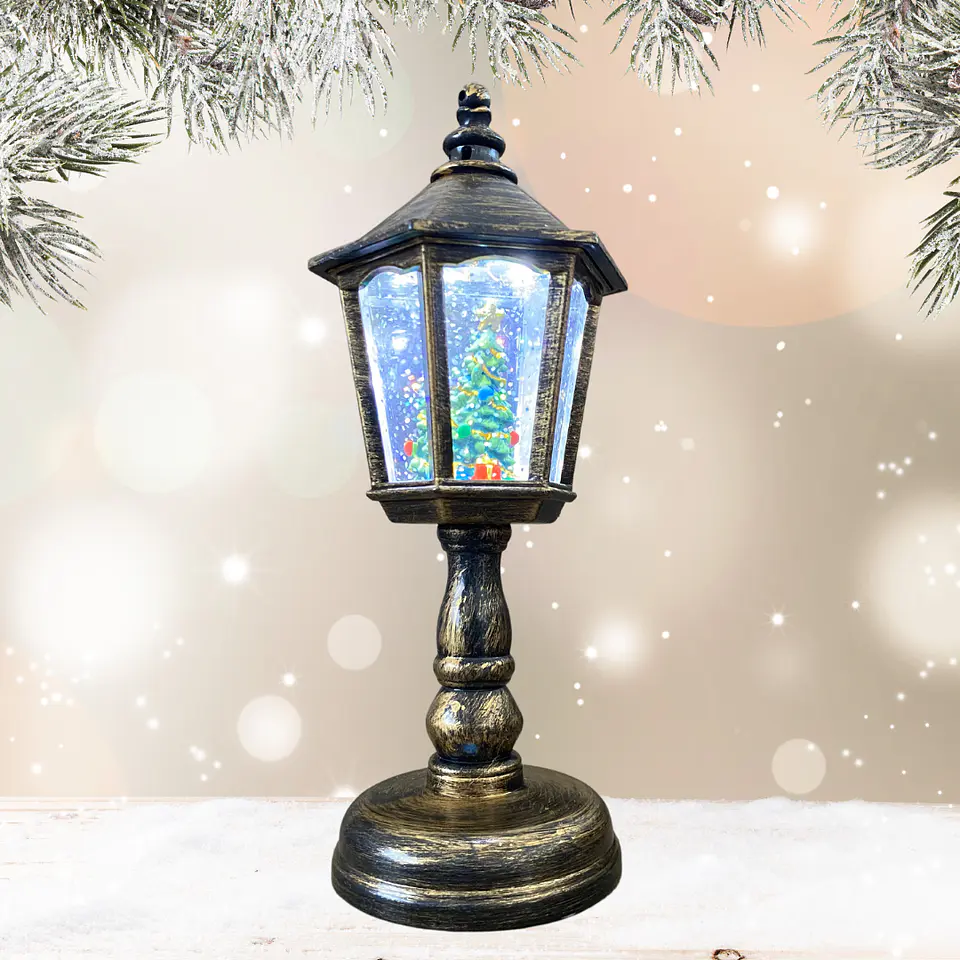 Farol de Mesa Navideño Musical con Agua – 21 cm 5
