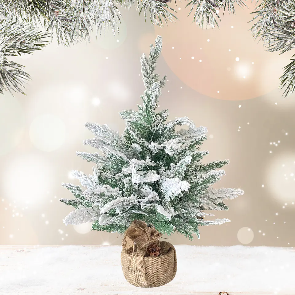 Árbol de Navidad Nevado 60 cm con Luz Hada 2