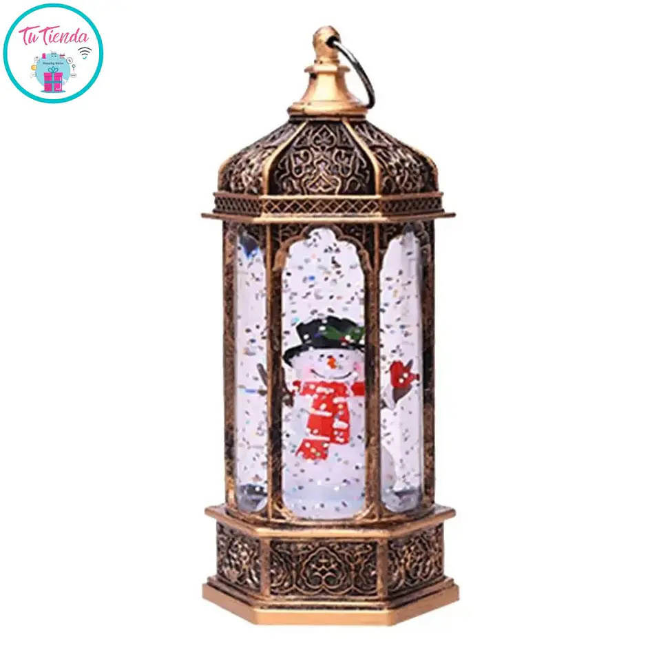 Farol LED Navideño Muñeco de Nieve 15 cm – Efecto Bola de Nieve 3