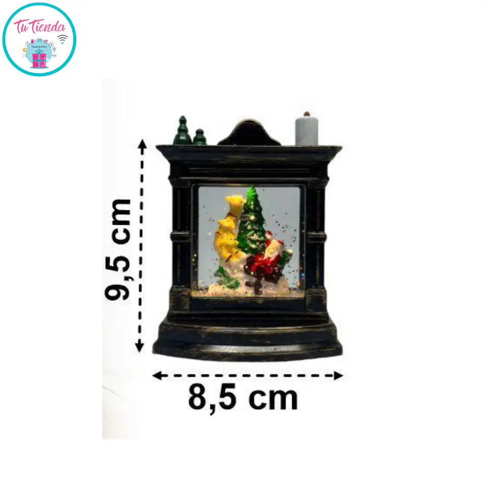 Lámpara Farol LED Navideña 8.5x9.5 cm con Pilas Incluidas 3