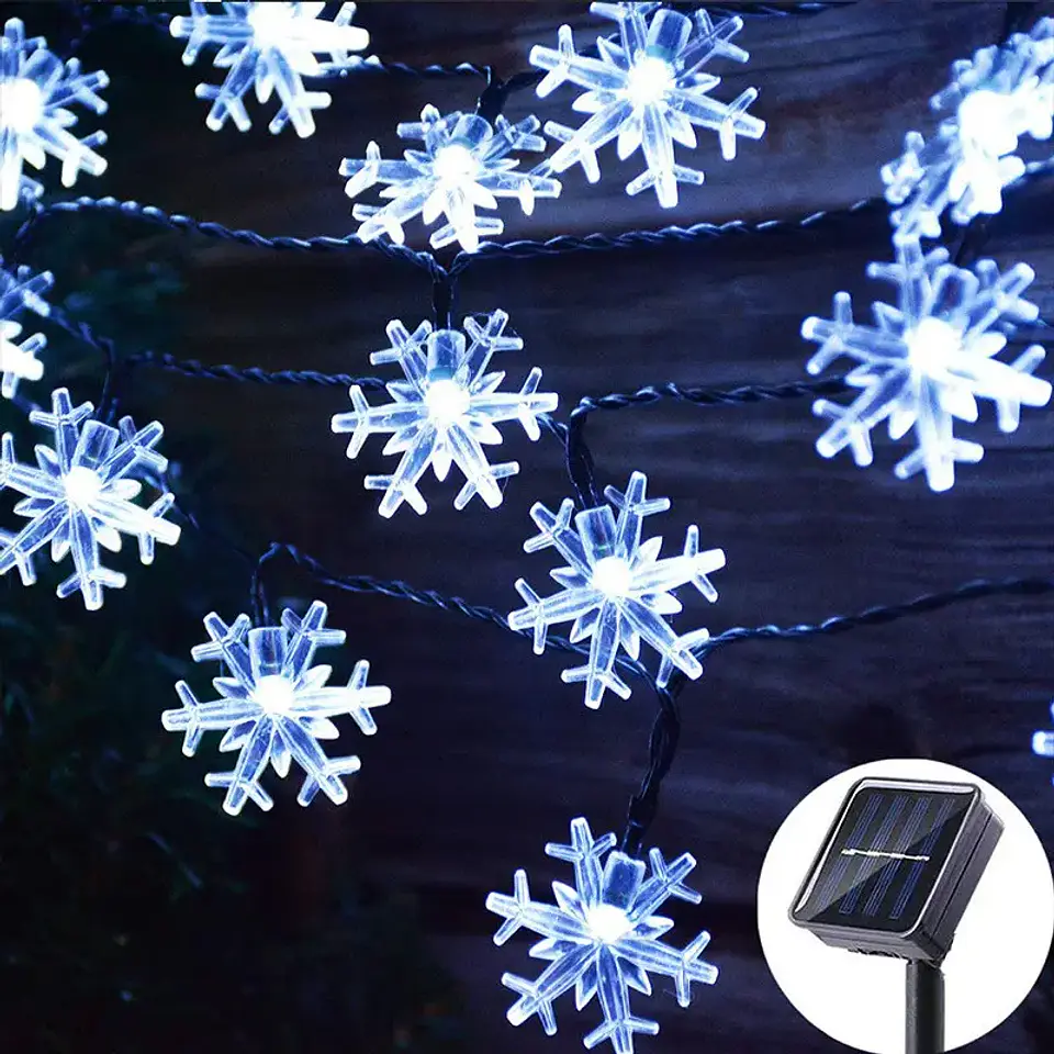 Guirnalda Solar Copos de Nieve LED 6 Metros 2