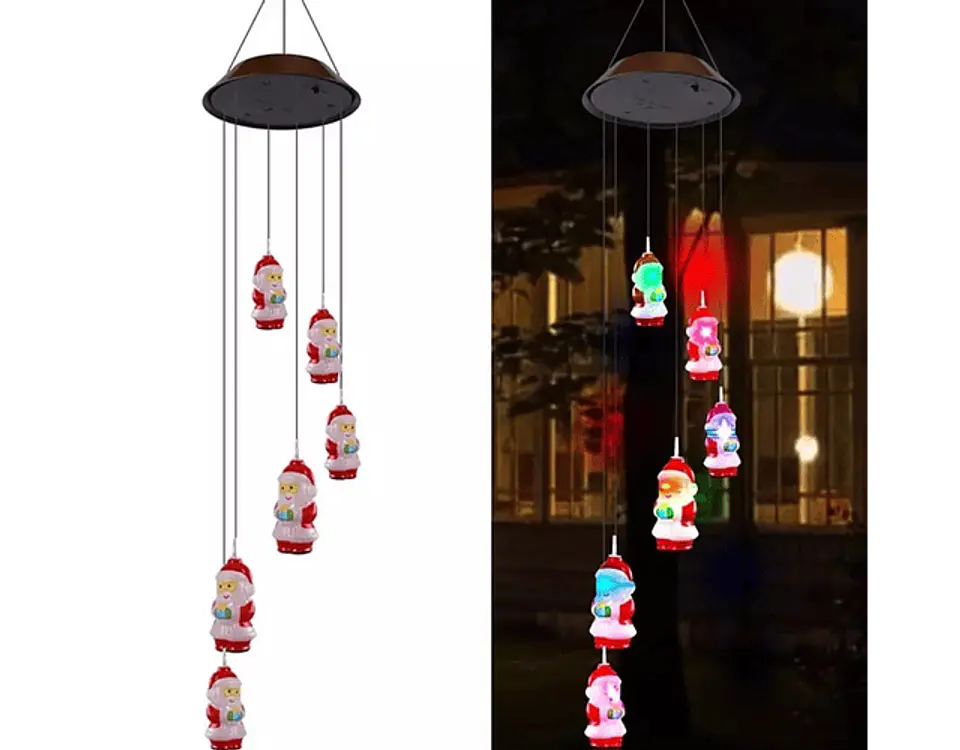 Colgante de Viento Solar Pascueros LED 80cm - Navidad 3