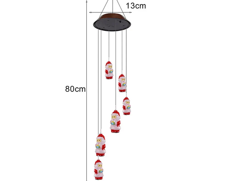 Colgante de Viento Solar Pascueros LED 80cm - Navidad 4