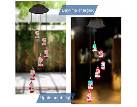 Colgante de Viento Solar Pascueros LED 80cm - Navidad