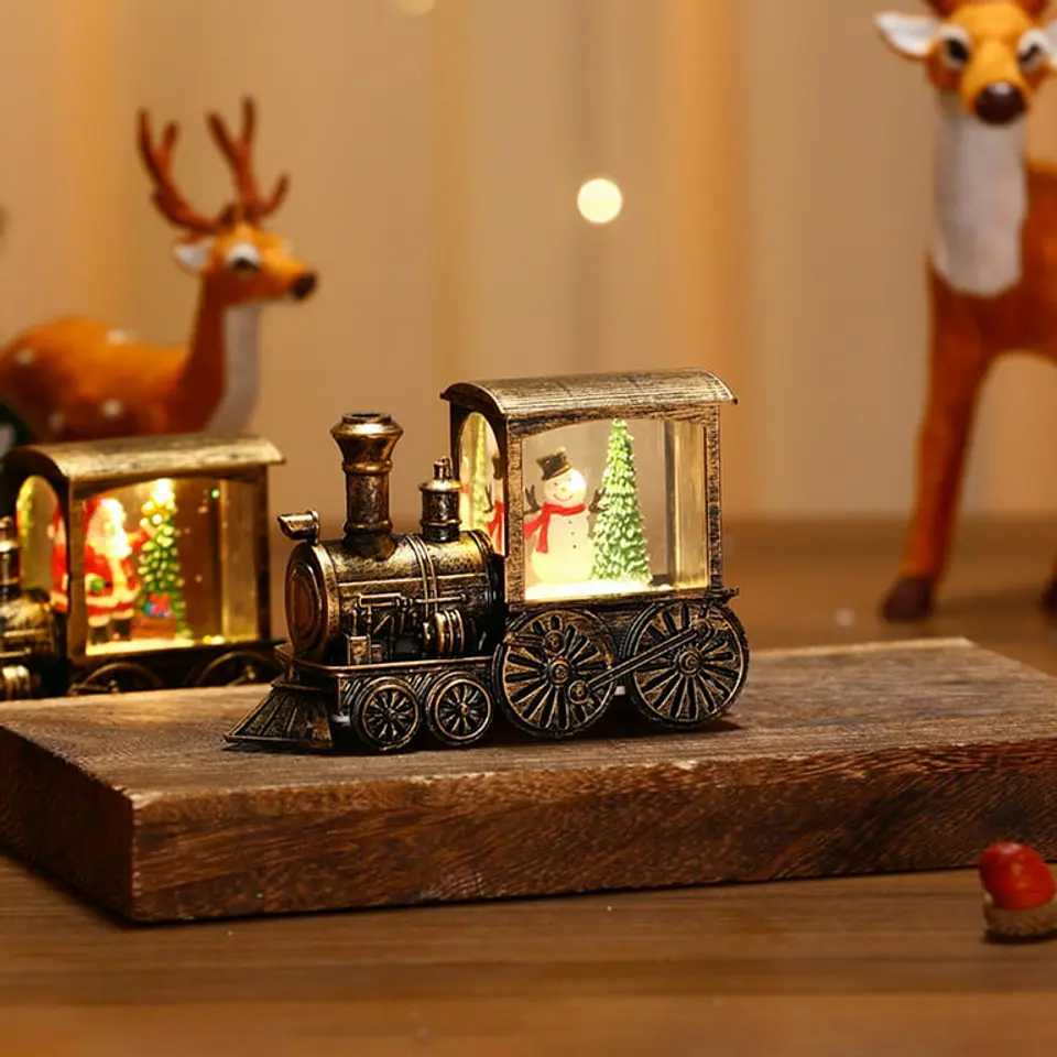 Locomotora Navideña con Luz LED 14 cm 3