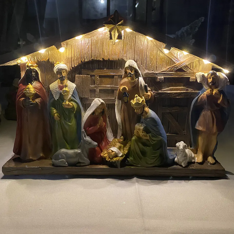 Pesebre Navideño con Luz LED 30x20 cm a Pilas 3