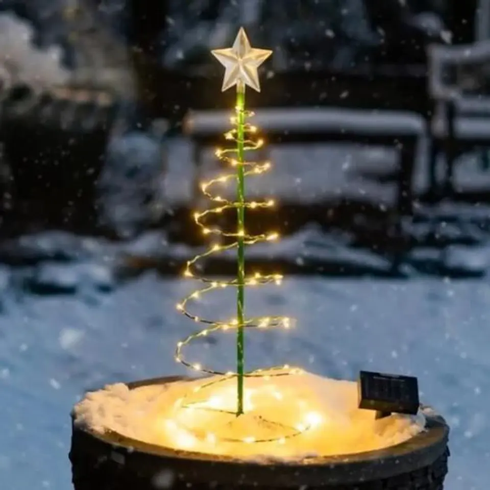 Árbol Espiral Solar LED 50 cm — Decoración Navideña para Jardín 3