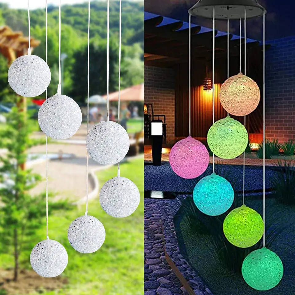  Colgante de Viento Solar LED Multicolor 21
