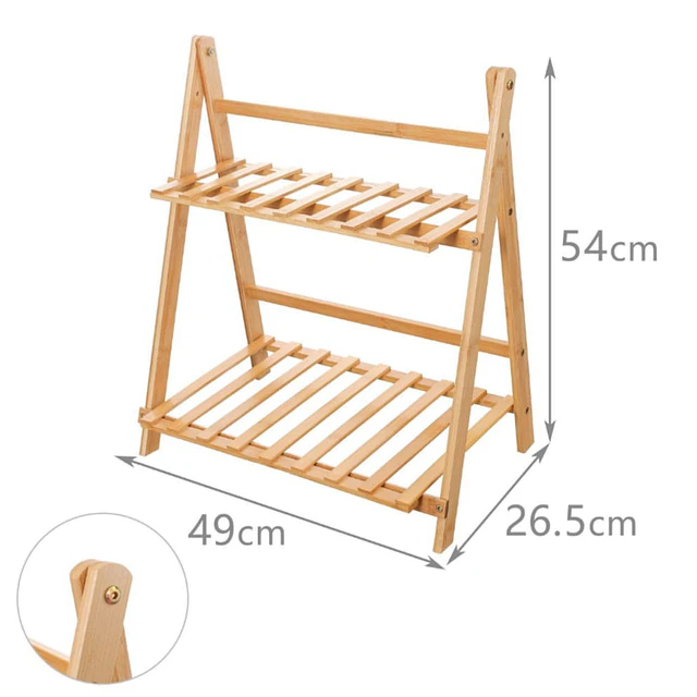 Estantería Escalera de Bambú 2 Niveles