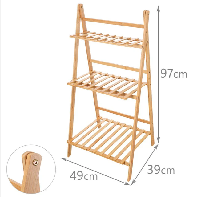 Estantería Escalera de Bambú 3 Niveles