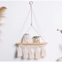 Repisa Colgante Macramé con Flecos 73cm