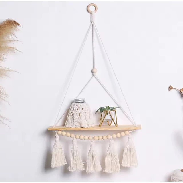 Repisa Colgante Macramé con Flecos 73cm