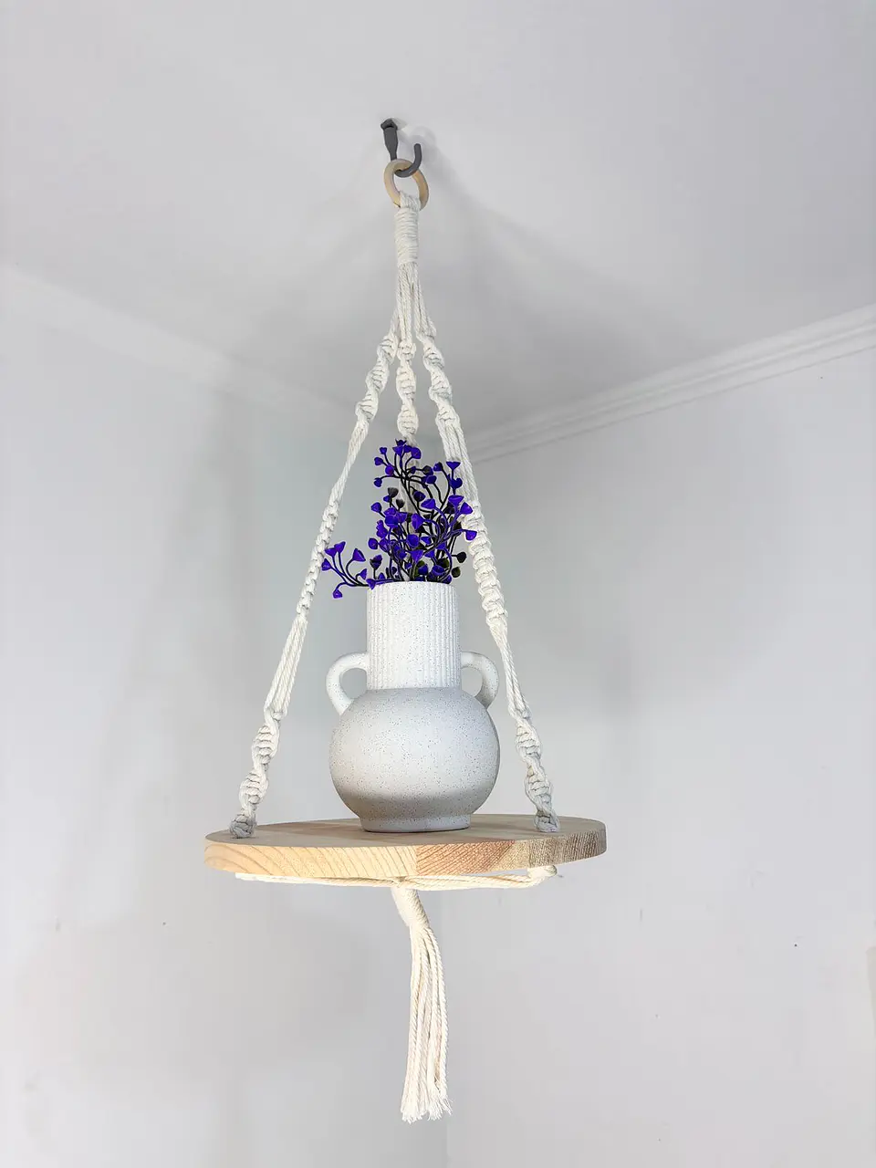 Colgante de Techo en Macramé con Tablero Redondo 75cm 1